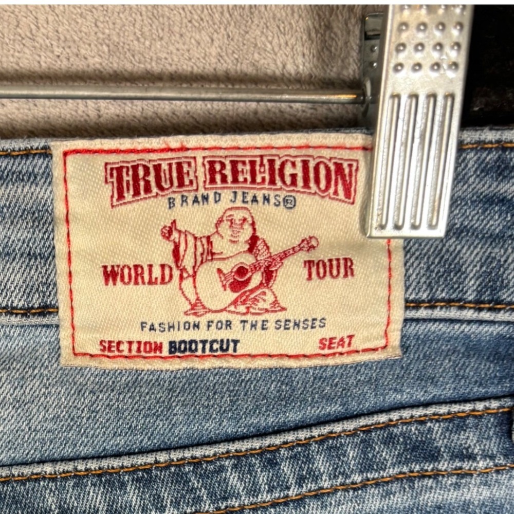 True Religion Section Bootcut Blue Jeans Mens Size 32 Medium Wash Y2K Denim - Picture 3 of 13